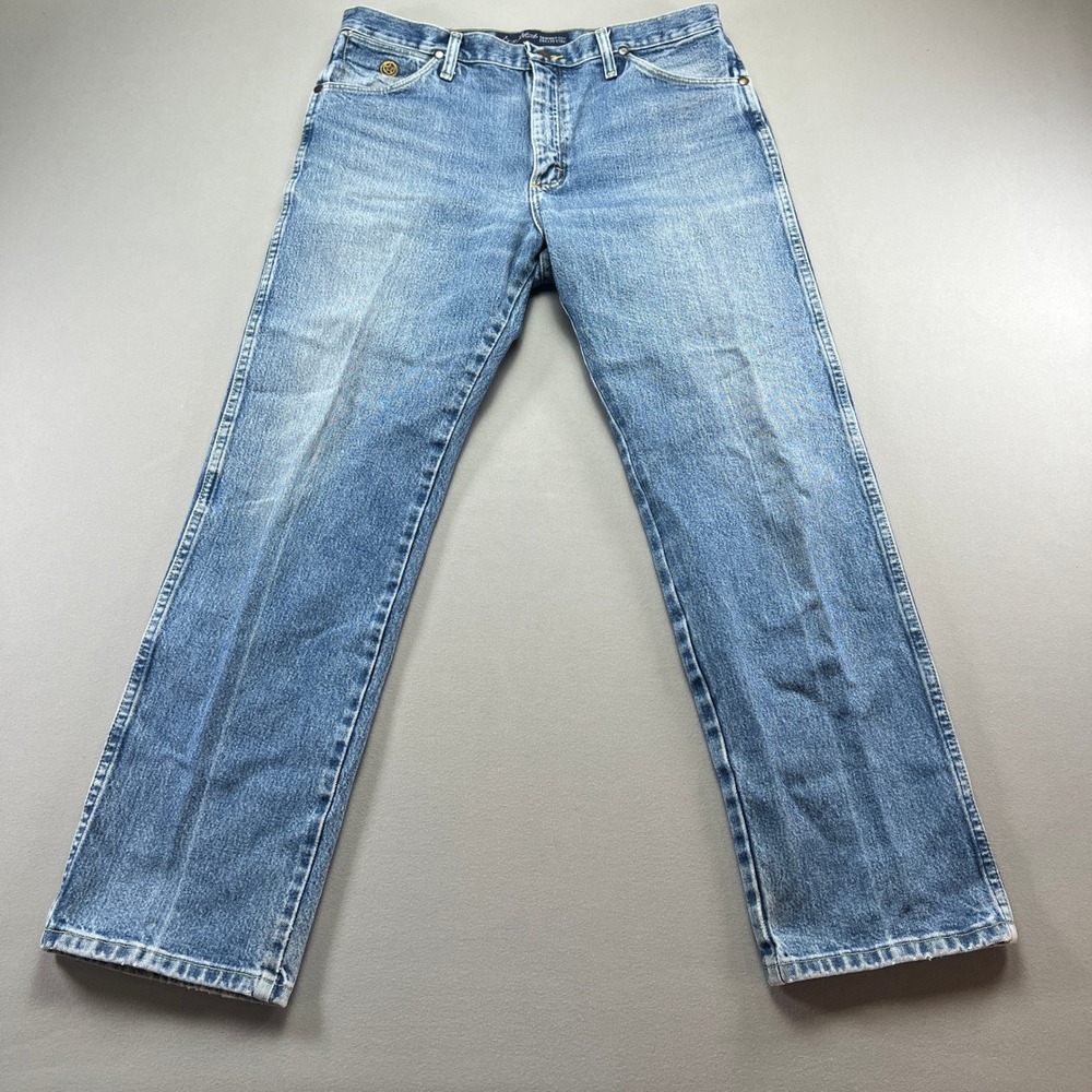 Wrangler George Strait Cowboy Cut Jeans Mens 34x30 Blue Denim Cotton Mid Rise